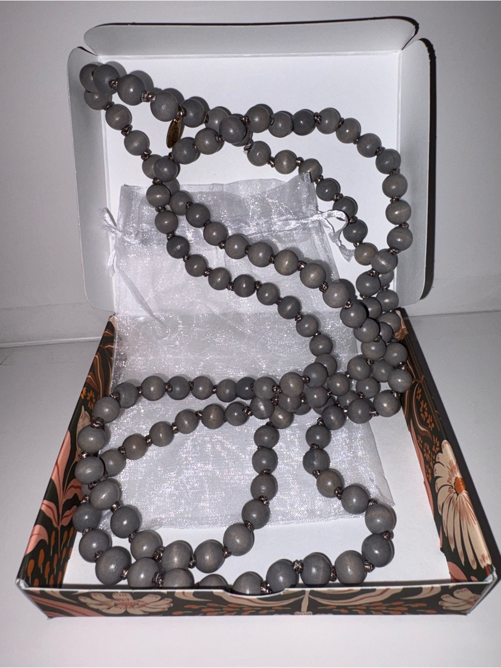 Plunder Gray Beaded Layered Necklace